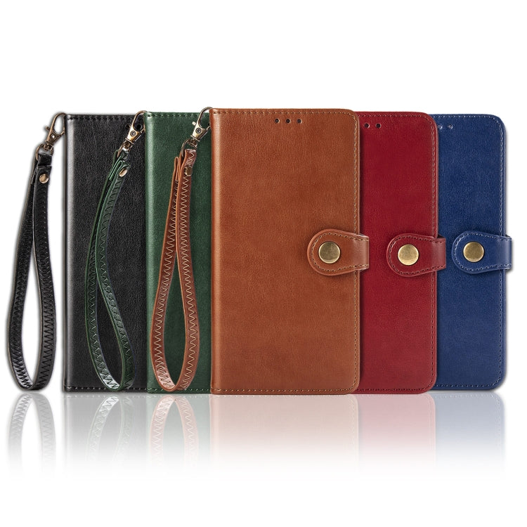 For OPPO A52/A72/A92 Retro Solid Color Leather Buckle Phone Case with Lanyard & Photo Frame & Card Slot & Wallet & Stand Function(Black) - OPPO Cases by PMC TechLife | Online Shopping South Africa | PMC TechLife | Buy Now Pay Later Mobicred