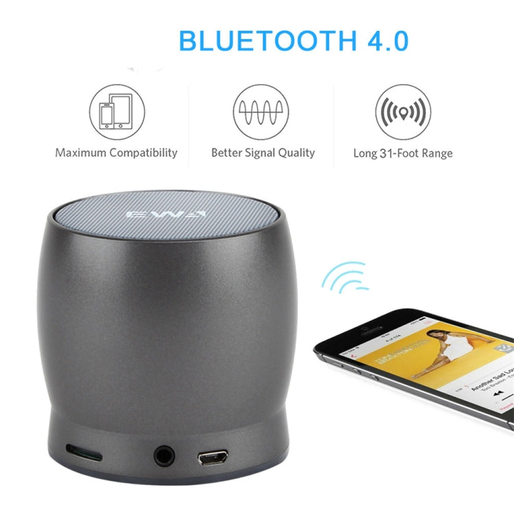 EWA A150 Portable Mini Bluetooth Speaker Wireless Hifi Stereo Strong Bass Music Boom Box Metal Subwoofer, Support Micro SD Card & 3.5mm AUX(Black Gray) - free shipping - PMC Jewellery - Order now!