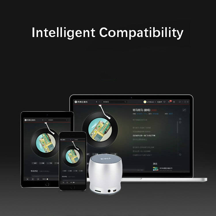 EWA A150 Portable Mini Bluetooth Speaker Wireless Hifi Stereo Strong Bass Music Boom Box Metal Subwoofer, Support Micro SD Card & 3.5mm AUX(Silver) - free shipping - PMC Jewellery - Order now!