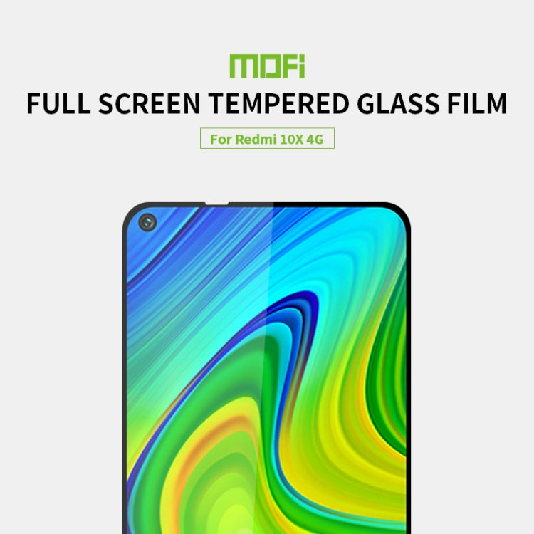 For Xiaomi RedMi 10X 4G MOFI 9H 2.5D Full Screen Tempered Glass Film(Black) -  by MOFI | Online Shopping South Africa | PMC TechLife | Buy Now Pay Later Mobicred