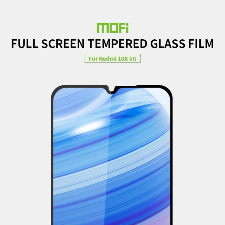 For Xiaomi RedMi 10X 5G MOFI 9H 2.5D Full Screen Tempered Glass Film(Black) - free shipping - PMC TechLife - Order now!