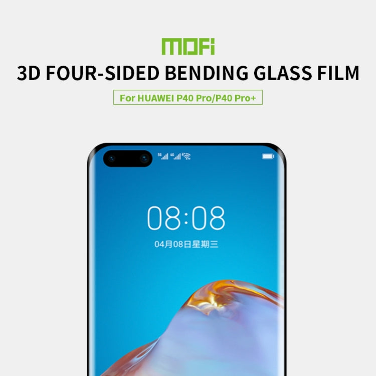 For Huawei P40 Pro / P40 Pro+ MOFI 9H 3D Explosion Proof Thermal Bending Full Screen Covered Tempered Glass Film(Black) - free shipping - PMC TechLife - Order now!