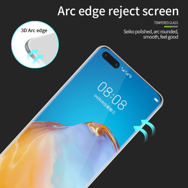 For Huawei P40 Pro / P40 Pro+ MOFI 9H 3D Explosion Proof Thermal Bending Full Screen Covered Tempered Glass Film(Black) - free shipping - PMC TechLife - Order now!