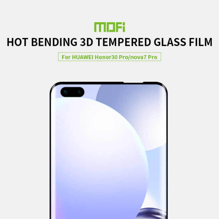 For Huawei Nova 7 Pro /Honor 30 Pro MOFI 9H 3D Explosion Proof Thermal Bending Full Screen Covered Tempered Glass Film(Black) - free shipping - PMC TechLife - Order now!