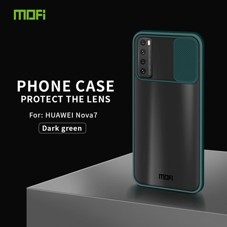 For Huawei nova 7 MOFI Xing Dun Series PC + TPU Anti-peep Waterproof And Anti-drop All-inclusive Protective Shell, Translucent Frosted(Green) - Huawei Cases by MOFI | Online Shopping South Africa | PMC TechLife