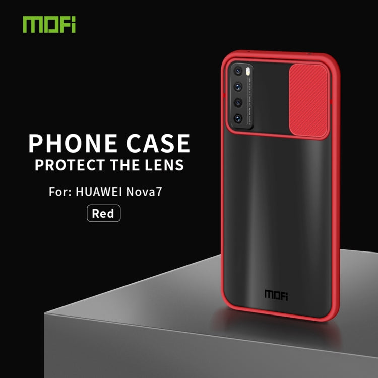 For Huawei nova 7 MOFI Xing Dun Series PC + TPU Anti-peep Waterproof And Anti-drop All-inclusive Protective Shell, Translucent Frosted(Red) - Huawei Cases by MOFI | Online Shopping South Africa | PMC TechLife | Buy Now Pay Later Mobicred