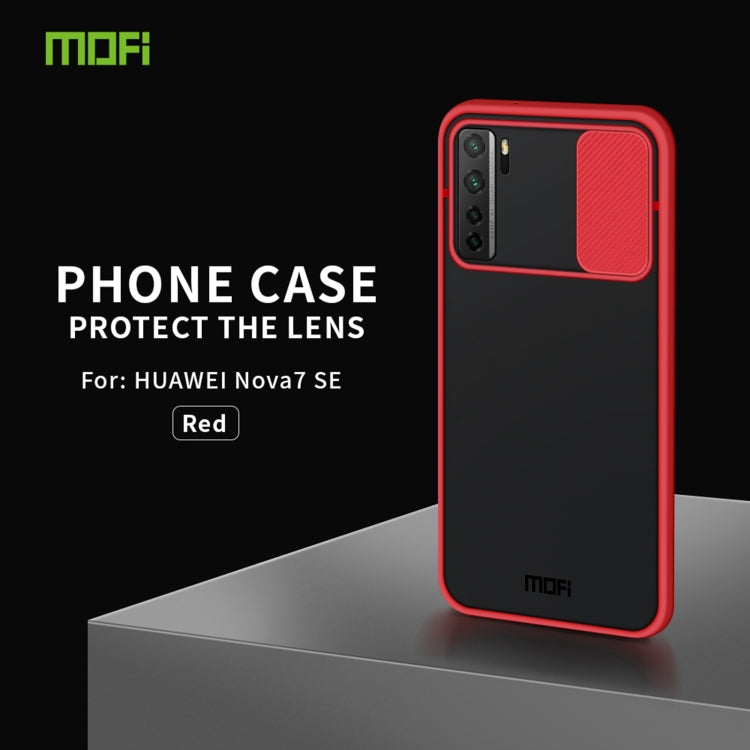 For Huawei nova 7 SE MOFI Xing Dun Series PC + TPU Anti-peep Waterproof And Anti-drop All-inclusive Protective Shell, Translucent Frosted(Red) - Huawei Cases by MOFI | Online Shopping South Africa | PMC TechLife | Buy Now Pay Later Mobicred