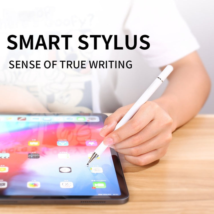 Imitation Porcelain 2 in 1 Mobile Phone Touch Screen Capacitive Pen for Apple / Huawei / Xiaomi / Samsung(White) - free shipping - PMC Jewellery - Order now!