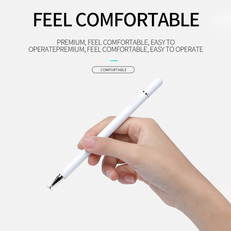 Imitation Porcelain 2 in 1 Mobile Phone Touch Screen Capacitive Pen for Apple / Huawei / Xiaomi / Samsung(White) - free shipping - PMC Jewellery - Order now!