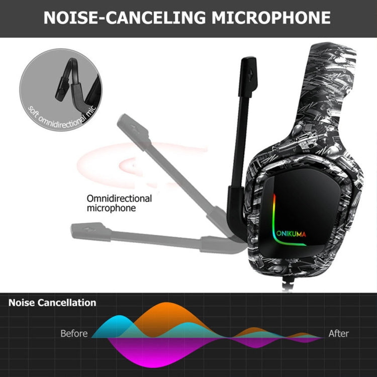 ONIKUMA K20 PS4 Surround Sound Bass PC Gamer Headphone with Microphone, RGB Light(Red Gray) - free shipping - PMC Jewellery - Order now!