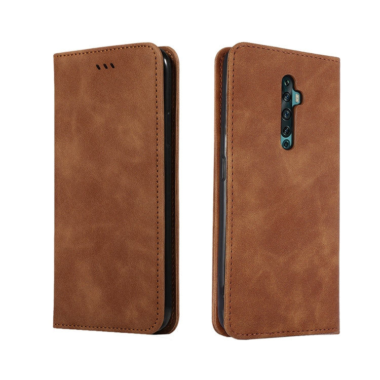 For OPPO Reno 2Z & Reno 2F Retro Skin Feel Business Magnetic Horizontal Flip Leather Case(Brown) - OPPO Cases by PMC TechLife | Online Shopping South Africa | PMC TechLife | Buy Now Pay Later Mobicred