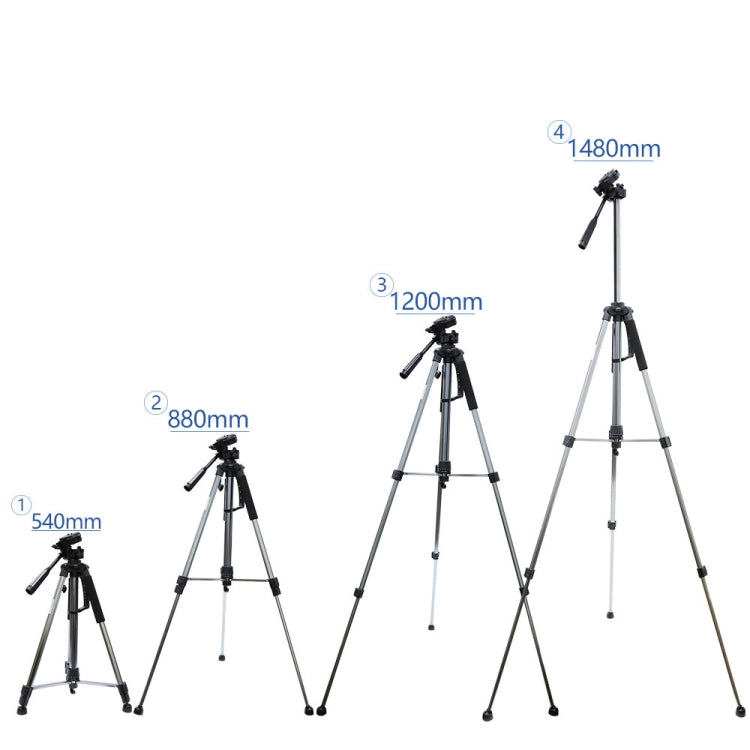 L-1200 Camera Tripod Live Broadcast Bracket For Mobile Phones, Cameras, Projectors 55-148CM Universal Adjustable Tripod (Silver) - Tripods by PMC TechLife | Online Shopping South Africa | PMC TechLife | Buy Now Pay Later Mobicred