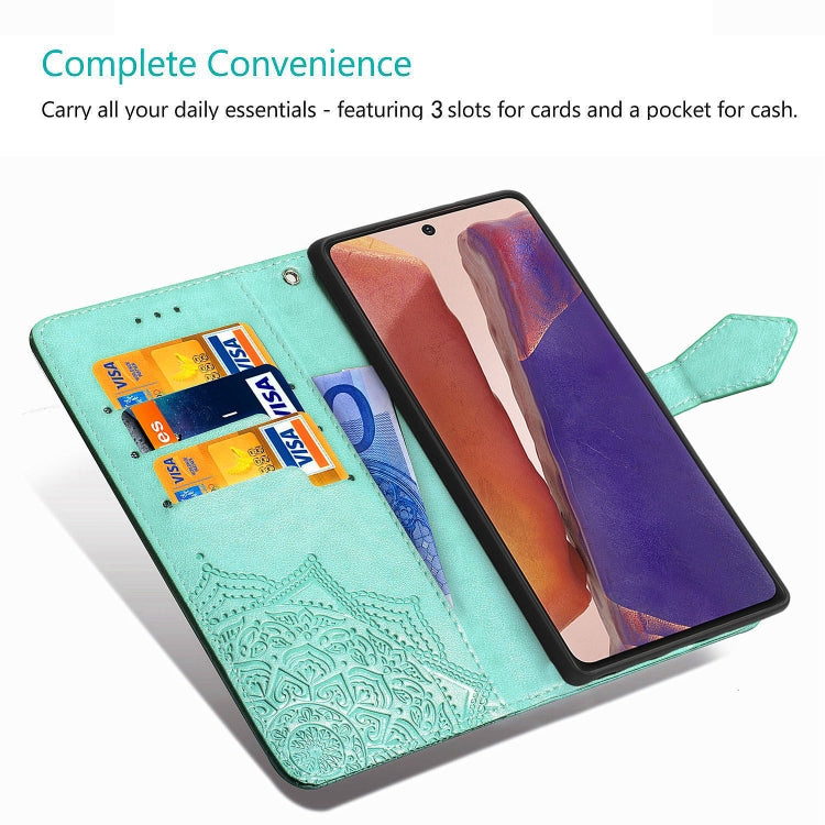 For Samsung Galaxy Note20 Ultra Halfway Mandala Embossing Pattern Horizontal Flip Leather Case with Holder & Card Slots & Wallet & Lanyard(Rose Gold) - free shipping - PMC TechLife - Order now!