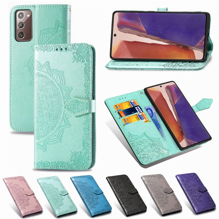 For Samsung Galaxy Note20 Ultra Halfway Mandala Embossing Pattern Horizontal Flip Leather Case with Holder & Card Slots & Wallet & Lanyard(Rose Gold) - free shipping - PMC TechLife - Order now!
