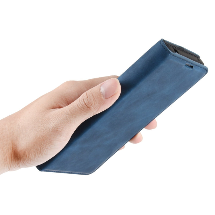 For OnePlus Nord Retro-skin Business Magnetic Suction Leather Case with Holder & Card Slots & Wallet(Dark Blue) - OnePlus Cases by PMC TechLife | Online Shopping South Africa | PMC TechLife