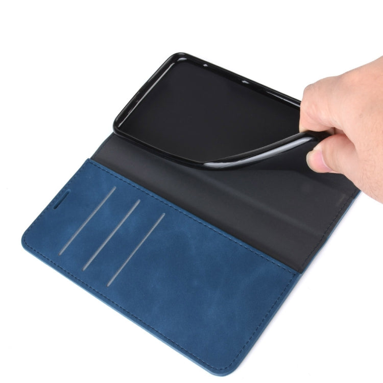 For OnePlus Nord Retro-skin Business Magnetic Suction Leather Case with Holder & Card Slots & Wallet(Dark Blue) - OnePlus Cases by PMC TechLife | Online Shopping South Africa | PMC TechLife