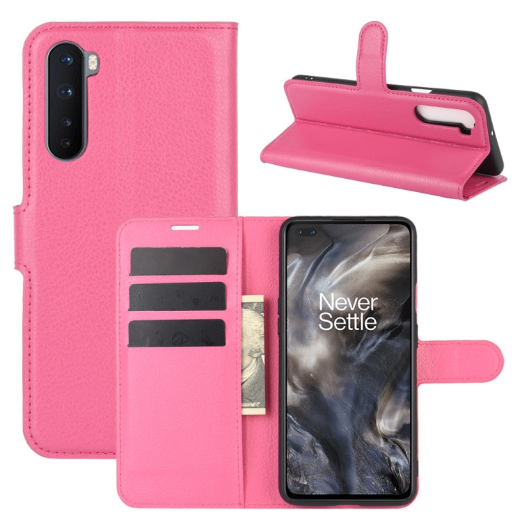 For OnePlus Nord Litchi Texture Horizontal Flip Protective Case with Holder & Card Slots & Wallet(Rose red) - OnePlus Cases by PMC TechLife | Online Shopping South Africa | PMC TechLife | Buy Now Pay Later Mobicred