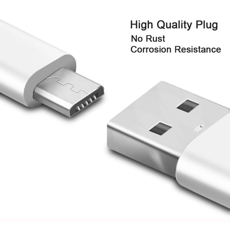 2.4A USB Male to Micro USB Male Interface Charge Cable, Length: 1m(White) - Micro USB Cable by PMC TechLife | Online Shopping South Africa | PMC TechLife | Buy Now Pay Later Mobicred