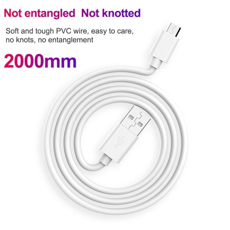 2.4A USB Male to Micro USB Male Interface Charge Cable, Length: 1m(White) - Micro USB Cable by PMC TechLife | Online Shopping South Africa | PMC TechLife | Buy Now Pay Later Mobicred
