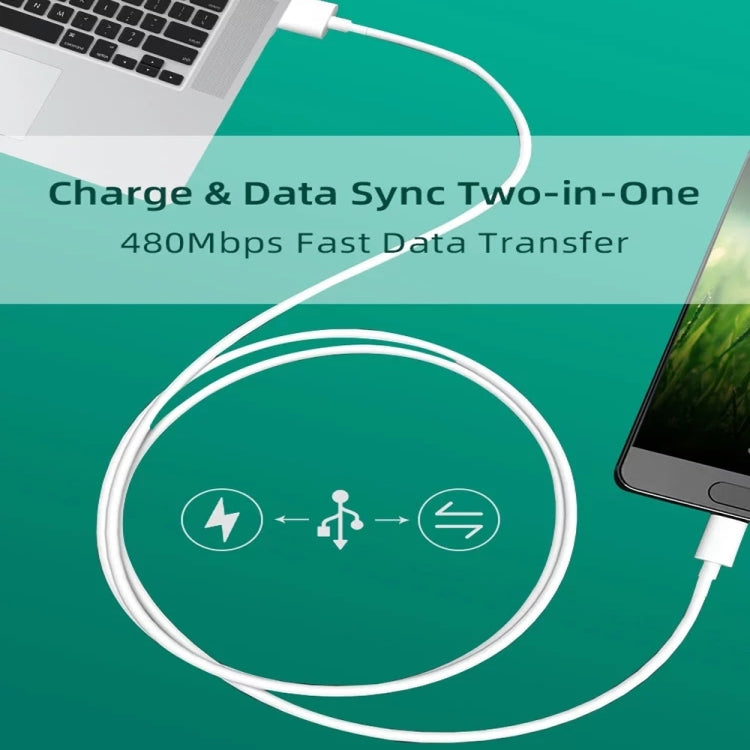 2.4A USB Male to Micro USB Male Interface Charge Cable, Length: 1m(White) - Micro USB Cable by PMC TechLife | Online Shopping South Africa | PMC TechLife | Buy Now Pay Later Mobicred