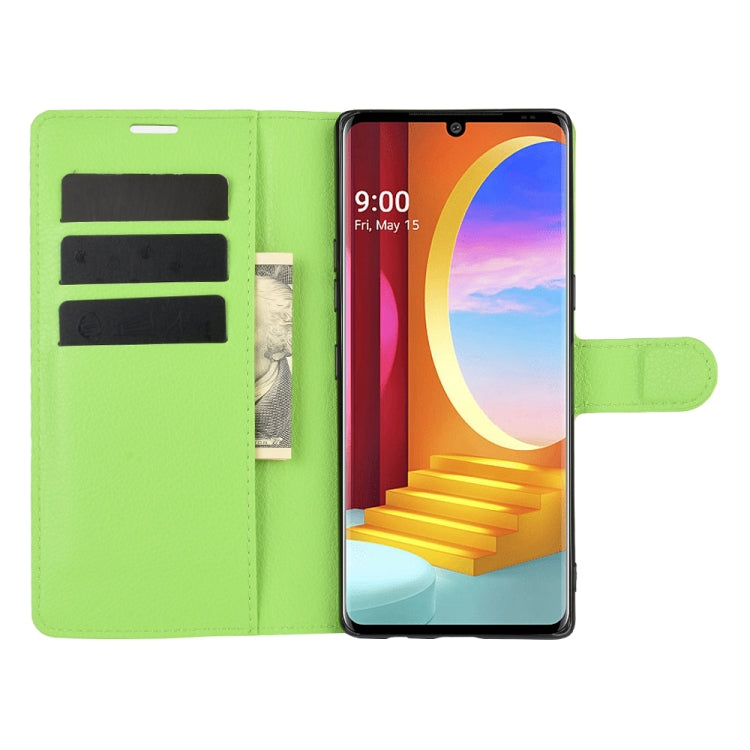 For LG Velvet Litchi Texture Horizontal Flip Protective Case with Holder & Card Slots & Wallet(Green) - LG by PMC TechLife | Online Shopping South Africa | PMC TechLife | Buy Now Pay Later Mobicred