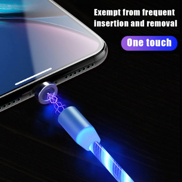 USB to 8 Pin Magnetic Suction Colorful Streamer Mobile Phone Charging  Cable, Length: 1m(Blue Light) - free shipping - PMC Jewellery - Order now!