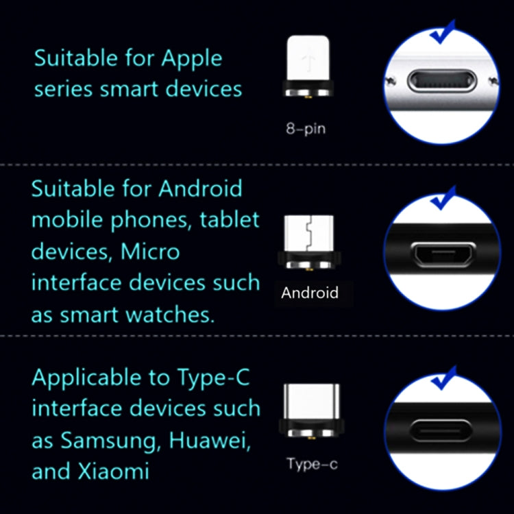 USB to 8 Pin Magnetic Suction Colorful Streamer Mobile Phone Charging  Cable, Length: 1m(Blue Light) - free shipping - PMC Jewellery - Order now!