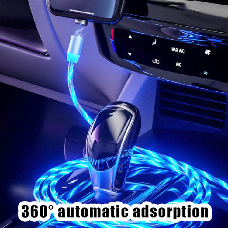 USB to 8 Pin Magnetic Suction Colorful Streamer Mobile Phone Charging  Cable, Length: 1m(Blue Light) - free shipping - PMC Jewellery - Order now!