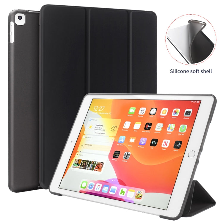 Three-folding Surface PU Leather TPU Matte Soft Bottom Case with Holder & Sleep / Wake-up Function For iPad 10.2 2021 / 2020 / 2019 / iPad Pro 10.5 inch(Sky blue) - iPad 10.2 Cases by PMC TechLife | Online Shopping South Africa | PMC TechLife