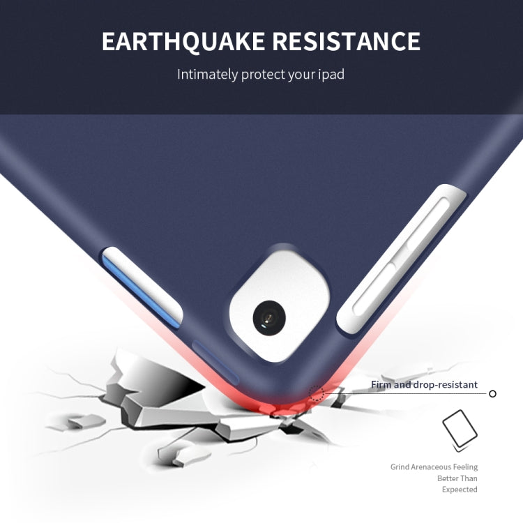 Three-folding Surface PU Leather TPU Matte Soft Bottom Case with Holder & Sleep / Wake-up Function For iPad 10.2 2021 / 2020 / 2019 / iPad Pro 10.5 inch(Sky blue) - iPad 10.2 Cases by PMC TechLife | Online Shopping South Africa | PMC TechLife