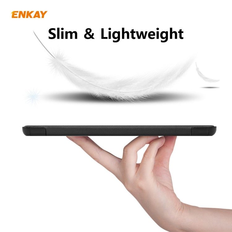ENKAY ENK-8009 For Samsung Galaxy Tab A7 10.4 T500 / T505 2020 / 2022 PU Leather + Plastic Smart Case with Three-folding Holder(Black) - free shipping - PMc TechLife - Order now!