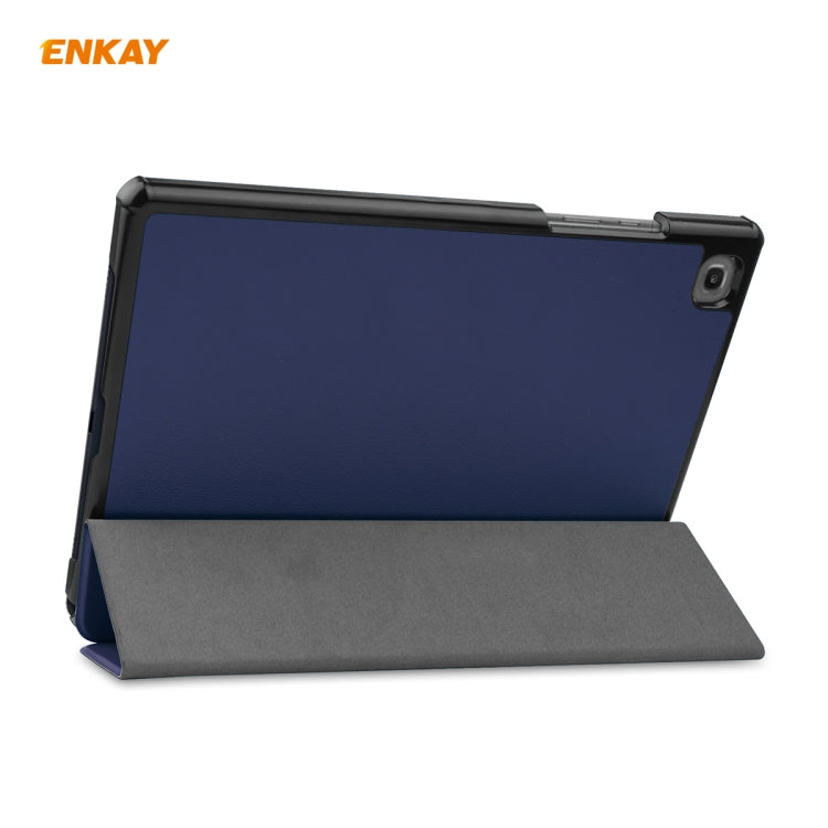 ENKAY ENK-8009 For Samsung Galaxy Tab A7 10.4 T500 / T505 2020 / 2022 PU Leather + Plastic Smart Case with Three-folding Holder(Dark Blue) - free shipping - PMc TechLife - Order now!