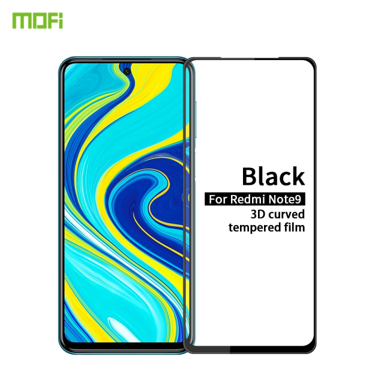 For Xiaomi Redmi Note 9/10X 4G MOFI 9H 3D Explosion-proof Curved Screen Tempered Glass Film(Black) - free shipping - PMC TechLife - Order now!