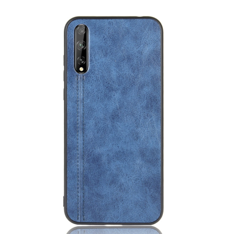 For Huawei P Smart S Shockproof Sewing Cow Pattern Skin PC + PU + TPU Case(Blue) - Huawei Cases by PMC TechLife | Online Shopping South Africa | PMC TechLife