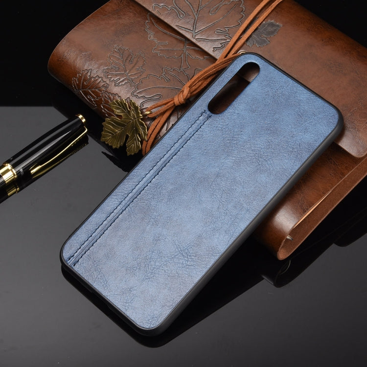 For Huawei P Smart S Shockproof Sewing Cow Pattern Skin PC + PU + TPU Case(Blue) - Huawei Cases by PMC TechLife | Online Shopping South Africa | PMC TechLife