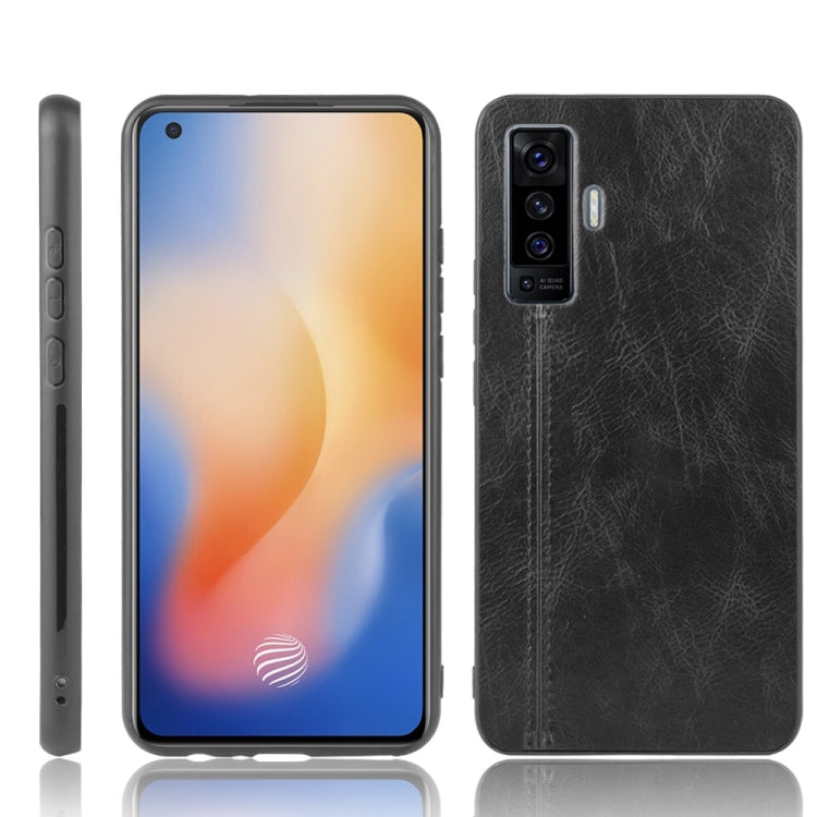 For Vivo X50 Shockproof Sewing Cow Pattern Skin PC + PU + TPU Case(Black) - vivo Cases by PMC TechLife | Online Shopping South Africa | PMC TechLife