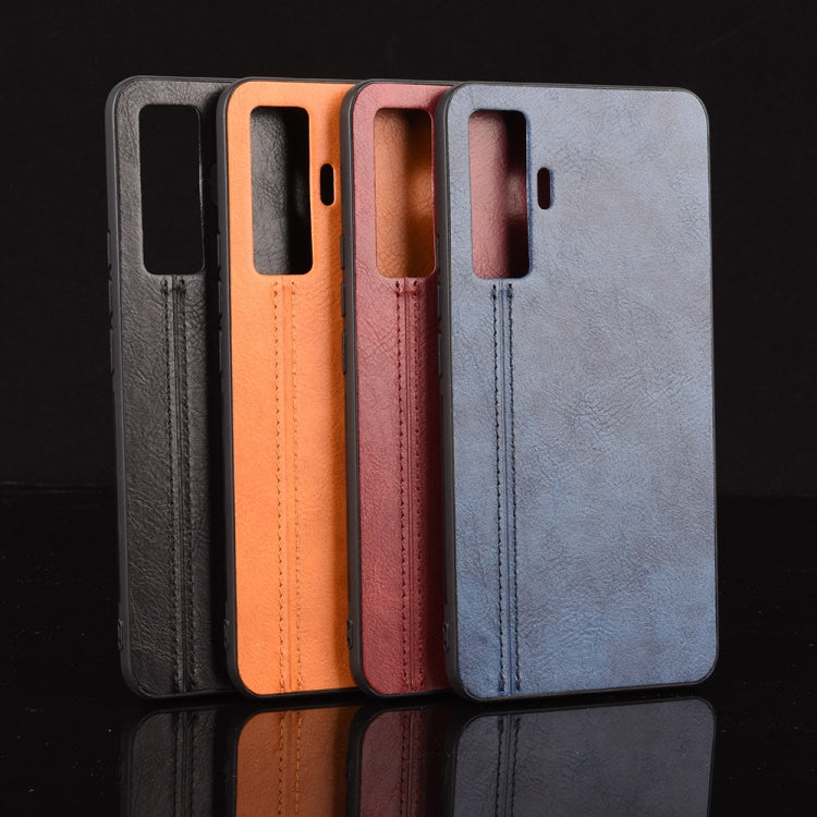 For Vivo X50 Shockproof Sewing Cow Pattern Skin PC + PU + TPU Case(Black) - vivo Cases by PMC TechLife | Online Shopping South Africa | PMC TechLife