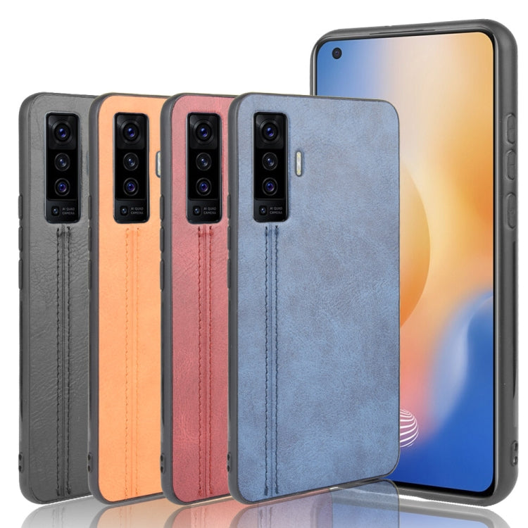 For Vivo X50 Shockproof Sewing Cow Pattern Skin PC + PU + TPU Case(Black) - vivo Cases by PMC TechLife | Online Shopping South Africa | PMC TechLife