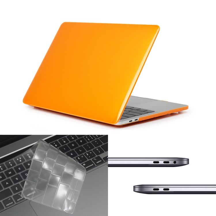 ENKAY Hat-Prince 3 in 1 For MacBook Pro 13 inch A2289 / A2251 (2020) Crystal Hard Shell Protective Case + Europe Version Ultra-thin TPU Keyboard Protector Cover + Anti-dust Plugs Set(Orange) - free shipping - PMC Jewellery - Order now!