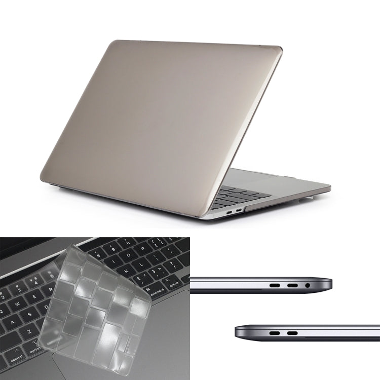 ENKAY Hat-Prince 3 in 1 For MacBook Pro 13 inch A2289 / A2251 (2020) Crystal Hard Shell Protective Case + Europe Version Ultra-thin TPU Keyboard Protector Cover + Anti-dust Plugs Set(Grey) - free shipping - PMC Jewellery - Order now!