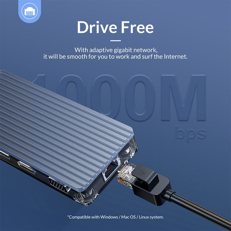 ORICO WB-7P 7 in 1 Type-C Transparent HUB - free shipping - PMC Jewellery - Order now!