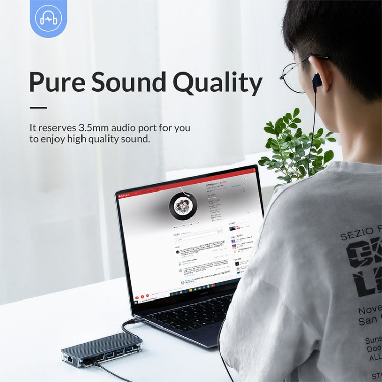 ORICO WB-7P 7 in 1 Type-C Transparent HUB - free shipping - PMC Jewellery - Order now!