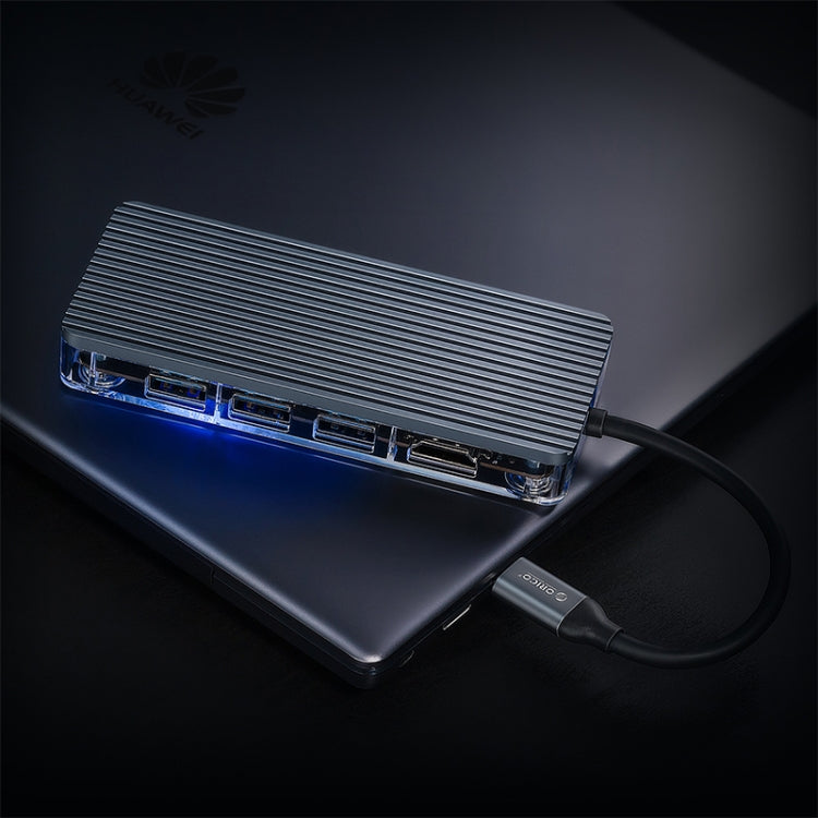 ORICO WB-7P 7 in 1 Type-C Transparent HUB - free shipping - PMC Jewellery - Order now!