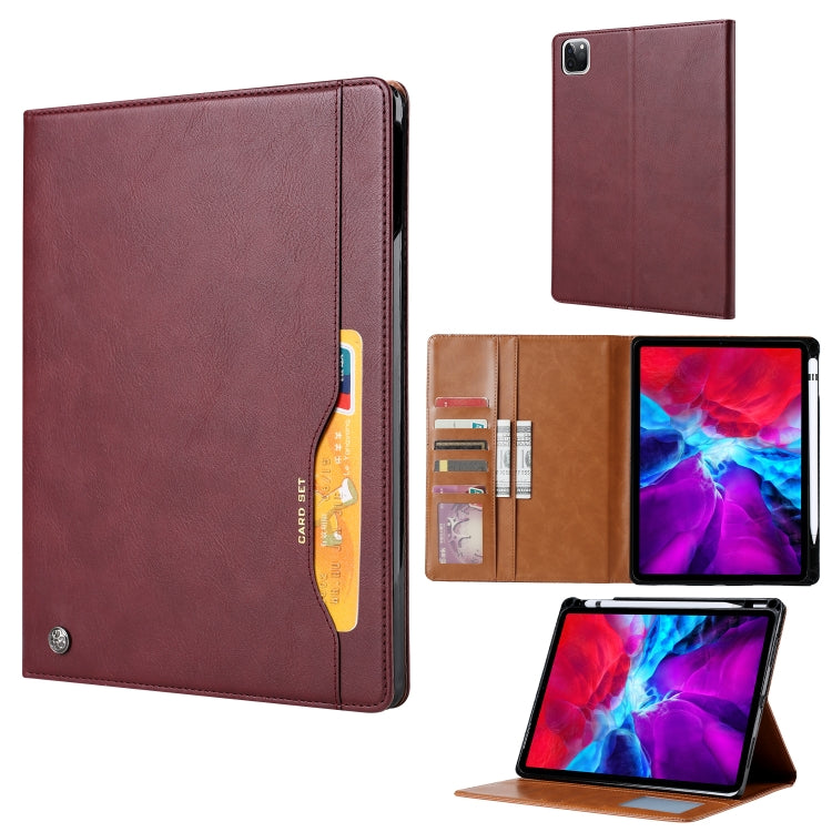 For iPad Air 11 2024 / Air 2022/2020 10.9 Knead Skin Texture Leather Tablet Case(Wine Red) - iPad Air (2022) / (2020) 10.9 Cases by PMC TechLife | Online Shopping South Africa | PMC TechLife | Buy Now Pay Later Mobicred