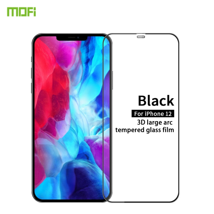 For iPhone 12 mini MOFI 9H 3D Explosion-proof Curved Screen Tempered Glass Film(Black) - iPhone 12 mini Tempered Glass by MOFI | Online Shopping South Africa | PMC TechLife