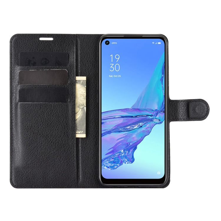 For OPPO A53 2020/OPPO A32 2020 Litchi Texture Horizontal Flip Protective Case with Holder & Card Slots & Wallet(Black) - OPPO Cases by PMC TechLife | Online Shopping South Africa | PMC TechLife | Buy Now Pay Later Mobicred