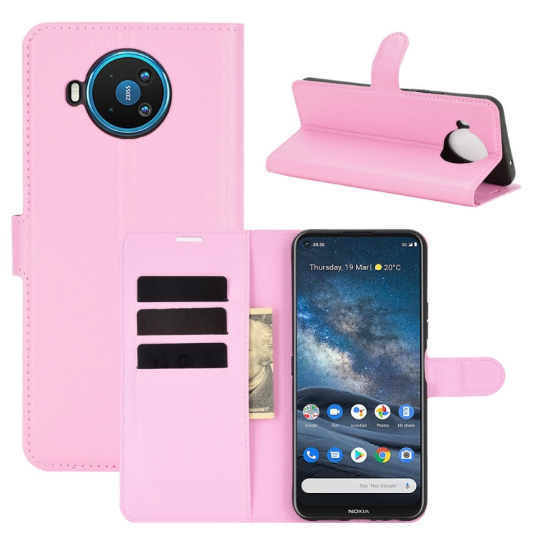 For Nokia 8.3 5G Litchi Texture Horizontal Flip Protective Case with Holder & Card Slots & Wallet(Pink) - Nokia Cases by PMC TechLife | Online Shopping South Africa | PMC TechLife | Buy Now Pay Later Mobicred