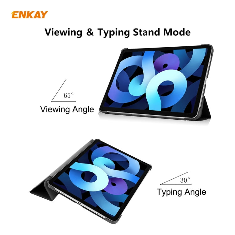 For iPad Air 11 2024 / Pro 11 2018 / Air 10.9 2022 ENKAY 3-folding Plastic Leather Smart Tablet Case(Black) - free shipping - PMC TechLife - Order now!