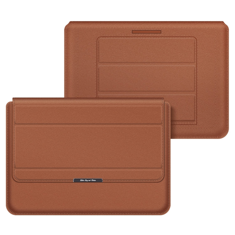 4 in 1 Universal Laptop Holder PU Water-resistant Protection Wrist Laptop Bag, Size:15/16inch(Brown) - 15 inch by PMC TechLife | Online Shopping South Africa | PMC TechLife | Buy Now Pay Later Mobicred