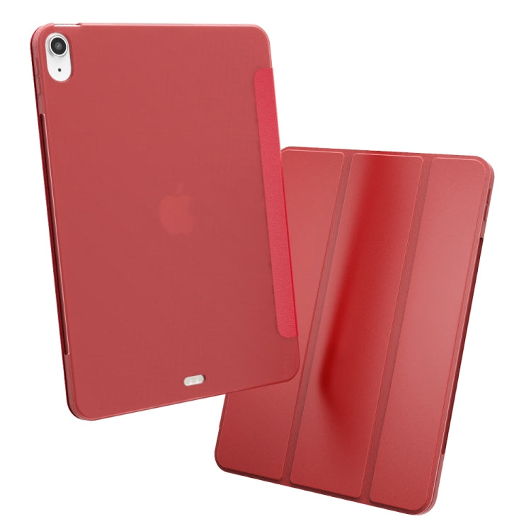 For iPad Air 11 2024 / Air 2022 10.9 Three-folding Surface Leather Matte TPU Bottom Smart Tablet Case(Rose gold) - iPad Air (2022) / (2020) 10.9 Cases by PMC TechLife | Online Shopping South Africa | PMC TechLife | Buy Now Pay Later Mobicred
